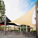 Royal Shade 16' x 16' x 16' Beige Triangle Sun Shade Sail Canopy Outdoor Patio Fabric Screen Awning RTAPT16 - UPF50+ 95% UV Blockage, Heavy Duty, Water & Air Permeable (We Make Custom Size)