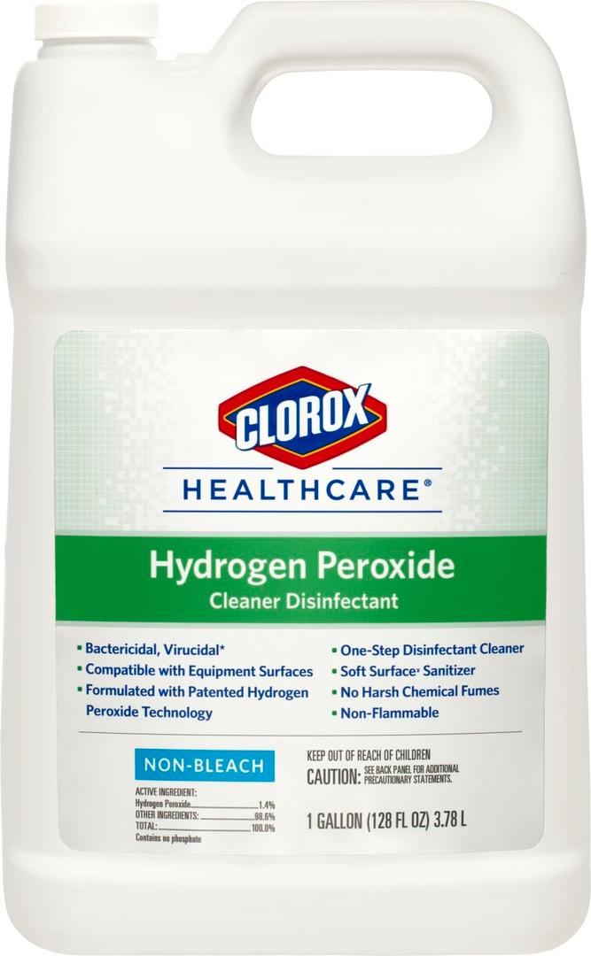 Clorox Healthcare Hydrogen Peroxide Cleaner Disinfectant Refill, Bleach Free, 128 Fluid Ounces 