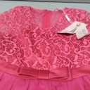 Girls Flower Vintage Floral Lace 3/4 Sleeves Floor Length Dress Wedding Party Evening Formal Pegeant Dance Gown 150