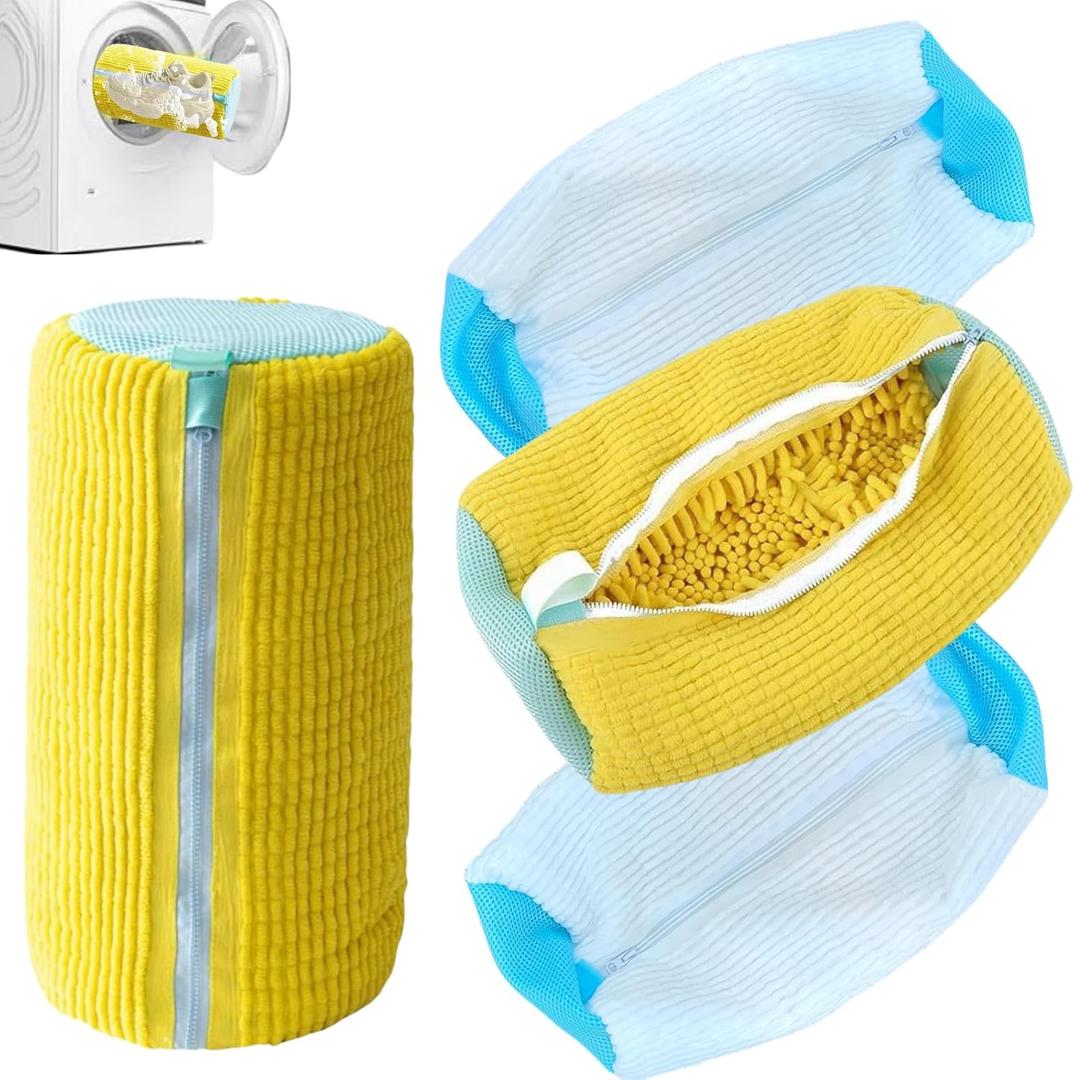 4Pack XXL Shoe Washing Machine Bag - Reusable Shoe Cleaning Bags, 360Deep Clean for Sneakers, Tennis Shoes, and Slippers,Wash Bags Perfect for Travel & Home Use(Yellow and White)