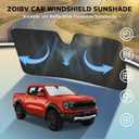 Windshield Sun Shade for Ford Ranger 2019-2024 - 5-Layer Bubble Foldable Front Window Shade Sun Visor Accessories - Blocks Heat & UV Rays