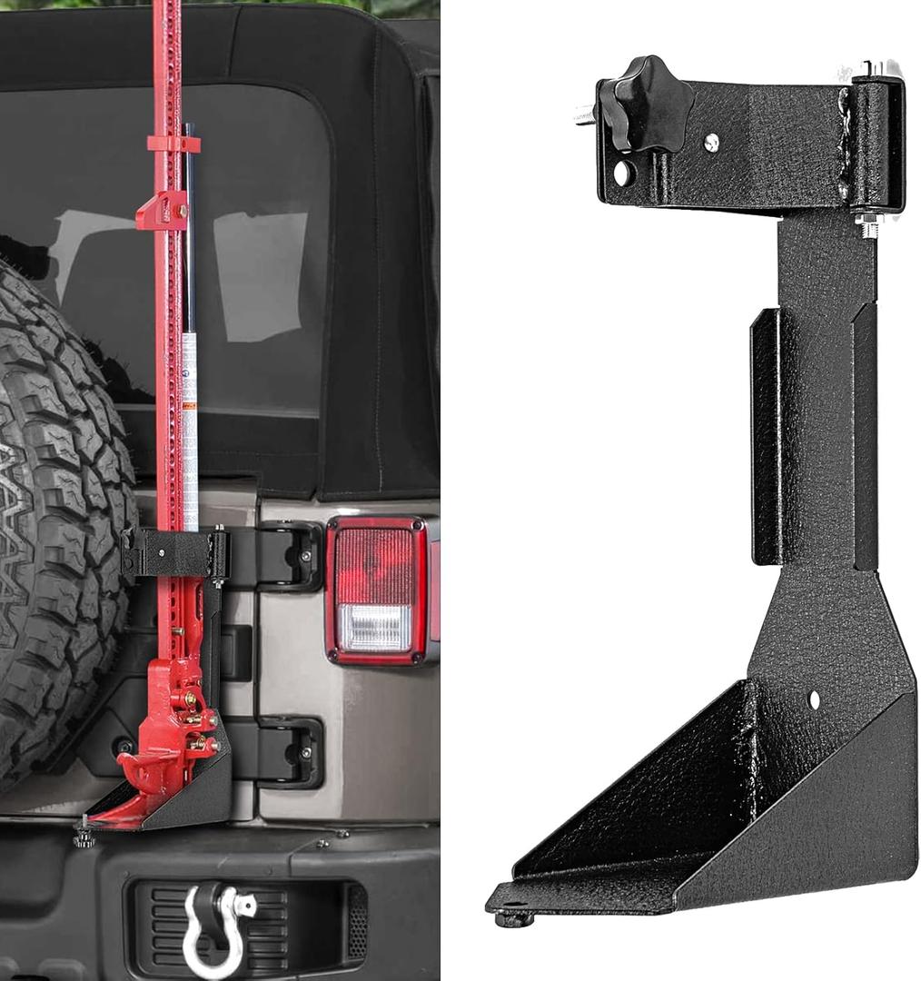 WeiSen Jack Holder Tailgate Door Hinge Mount Bracket Kit Compatible with Jeep Wrangler JK 2007-2017