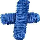 AOLEBA Boat Dock Lines 3/8'' x 15' Dock Line for Boats, Double Braided Nylon Boat Rope, Boat Lines for Docking with Loop, Mooring Lines Marine Rope Set - 2 Pack (Blue)