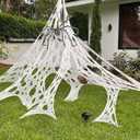 DAZONGE Spider Webs Halloween Decorations, Stretchy Halloween Beef Netting Spider Web, Spooky Spider Web Decorations for Haunted House