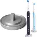 Silver Oral-B Compatible Electric Toothbrush Holder for Bathroom, Aluminum Oral B Toothbrush Holder with Hygienic Drip Capture Stops Toppling with Metal Toothbrush Stand