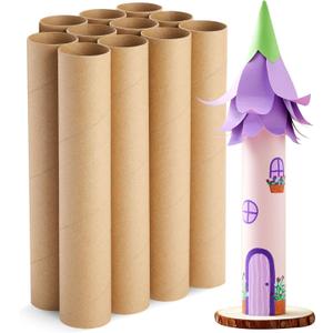 Bright Creations Cardboard Tubes - 12 Pack, 1.75 x 10 in, Brown - Paper Towel Tubes for Crafts & DIY Projects - Paper Towel Craft Rolls