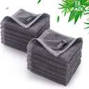 Wash Cloths 12 Pack, Super Soft and Skin Friendly Face Towel for Sensitive Skin, 10x10 inch Small Face Washcloths, Reusable Washable Makeup Remover Cloths, Easy to Rinse Grey Facial Cleansing Cloths