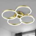 30W Modern LED Ceiling Light, 27 Inch 4 Ring Design, 3500K - 6500K Dimmable, 1500LM - 3000LM, Flush Mount, for Kitchen, Bedroom, Living Room and More, Remote & App Control (Gold)