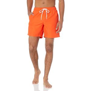Amazon Essentials Men's 7" Quick-Dry Swim Trunk, Orange, X-Small