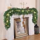 6ft Christmas Cedar Garland, Real Touch Pine Garland, Realistic Cypress Garlands Christmas Decorations for Mantel, Table, Stairs, Porch - Indoor Outdoor Xmas Holiday Decor