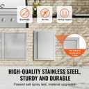 VEVOR BBQ Access Door, 17W x 24H Inch Single Outdoor Kitchen, Stainless Steel Flush Mount, Wall Vertical with Recessed Handle, for BBQ Island, Grilling Station, Outside Cabinet