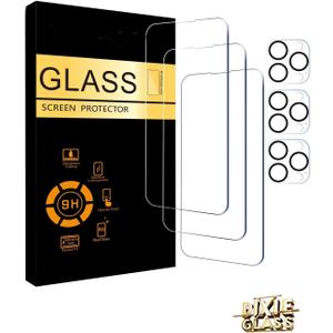 iPhone 14 Pro Max Tempered Glass Film 3 Pack Screen Protector + 3 Pack Camera Lens Protector