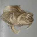 ZQIAN BEAUTY Claw Clip Ponytail Extension - 10 Inch Short Pony Tails Hair Extensions, Soft Synthetic Straight Hair Extensions Ponytail, Clip in Ponytail (Color: Blonde with Bleach Blonde Ends)