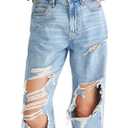 Aeropostale Womens Juniors High Rise Loose Fit Jean, Medium WASH, 12S