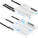 Insputer Pull Out Cabinet Organizer Expandable (12.4"-20.08")W & (16.26"-22.44")D, No Drill Slide Out Drawers with 3 Slide Rails, 2Pcs Magnetic Panel, Adhesive Roll Out Shelf for Kitchen, Pantry White