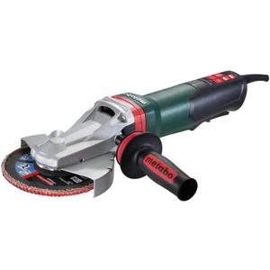 Metabo 6-Inch Flat Head Angle Grinder | 13.5 Amp | 9,600 RPM | Electronics | Non-locking Paddle Switch | Brake | WEPBF 15-120 Quick