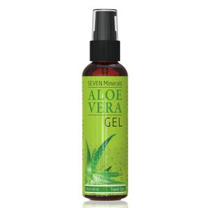 Seven Minerals, Travel Size Organic Aloe Vera Gel from freshly cut 100% Pure Aloe - 2 Fl Oz - HighestQuality, Texas grown, Vegan, Unscented - For Face, Skin, Hair, Sunburn relief (2 Fl Oz)