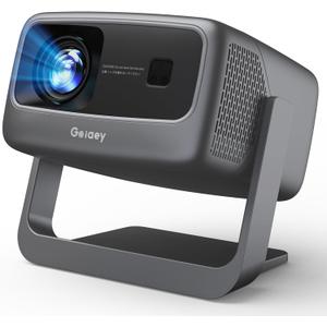 [2000 ANSI/ Official-NetfIix/360Stand] Outdoor Projector with WiFi and Bluetooth, Auto Focus, Auto Keystone 4K Projector Native 1080P Support 36W DoIby Audio 500'' Display Smart Proyector (Grey)