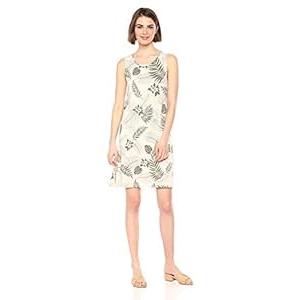 Amazon Essentials Women's Tank Swing Dress Oatmeal Palm Leaf, XX-Large