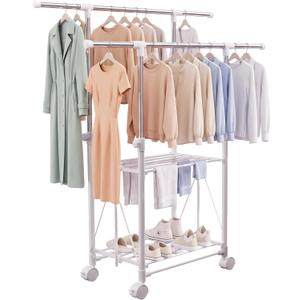 Clothes Drying Rack Foldable，Height & Length Adjustable Drying Rack