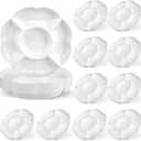 Zopeal 16 Pcs 5 Sectional Plastic Serving Tray Round Chip and Dip Serving Dish 10 Inch Fruit Veggie Platter Appetizer Plate with Dividers for Party Snack Candy Dish Platter(White)