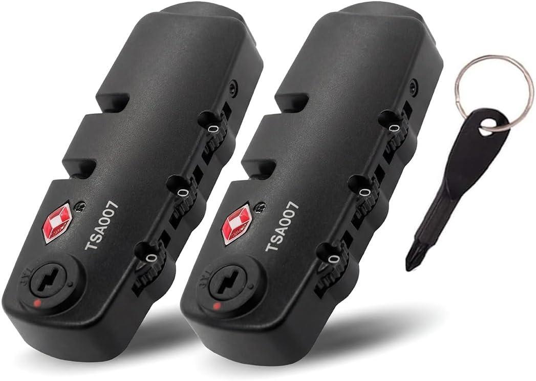 (2 Pieces) lizipai(Customs Locks) Combination Lock TSA Customs Lock Fixed Luggage Lock, Backpack Lock (Super King)