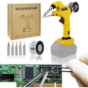 Cordless Soldering Iron Kit for Dewalt 20V Max Battery, 30W Soldering Gun 30s Quick Preheat Soldering Iron with 50g 0.04" Solder Wire& 5pcs Solder Tips for Electronics,Circuit Boards,Jewelry Making