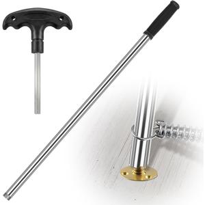 YUNVI Pool Cover Tool Set,30 1/2 inch Stainless Steel Pool Cover Rod with Hex Key,Swimming Pool Cover Installation and Removal Tool for Standard Pool Cover Anchors