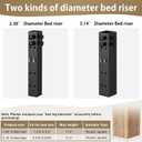 2025 Up Grade 4 Pack Carbon Steel Dorm Bed Riser 3.15" Diameter Metal Bed Riser for Square Wooden Bed Frame, Table Adjustable to 3.2", 5.1", 8.1" or 11.2" Height (for Bed Leg 2.3-3.1")