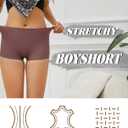 CUTE BYTE Womens Seamless Boy Shorts Underwear Soft Stretch No Show Boxer Shorts Briefs Panties for Ladies 4 Packs (Beige, S)