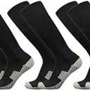 Baseball Socks 3 Pairs for Kid Youth Adult (4-20 Years Old) Team Sport Athletic Soccer Socks Cushion Softball Socks, L, Black