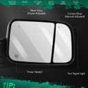 SCITOO Towing Mirrors fit for Dodge for Ram Exterior Accessories Mirrors fit 2009-2016 for Ram 1500 2500 3500 with Heated Temperature Sensor Amber Turn Signal Puddle Power Controlling Features, Large