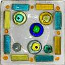 LADY&HOME Glass Decorative Jewelry Tray,Fused Art Glass Silver Foil Trinket Dish for Earrings,Necklace,Keys,Birthday Mother's Day Christmas Gifts for Women (Eyes)