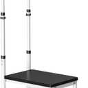 Step Stool with Handle for Adults and Seniors, Heavy Duty One Step Wooden Platform Stool with Adjustable Handrail, Wide Non Slip Footstool for Bedside, Bathroom and Home