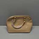 Patent Leather Dome Satchel Purse Zip-around Handbag Multi-Pocket Shoulder Bag Shiny Large Top-handle Shell Bag (Nude)