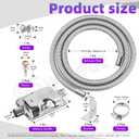 Swpeet 8Pcs 1" x 118" - 25mm x 300cm Stainless Steel Diesel Heater Exhaust Pipe and Exhaust Silencer Muffler with 18mm-29mm Hose Clamps Kit, Fuel Tank Diesel Gas Vent Hose Exhaust Tubing for Car