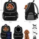 BAGLHER Dog Carrier Backpack for Small Dogs - Front Breathable Pet Backpack with Safety Buckle, Adjustable Hands-Free Design for Hiking, Cycling, Camping & Outdoor Use - Black, Size Large 10-14 lbs