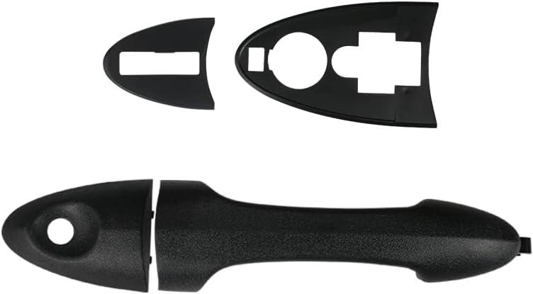 TQPONLY Exterior Door Handle for 2000-2007 Ford Focus/2001-2006 Mazd-a Tribute-Front Left&Right Replacement with Keyhole,Outer Door Handle Assembly (Texture Black)