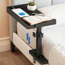 Bedside Shelf for Bed Frame, Clamp On Bedside Table Organizer, Dorm Room Nightstand Alternative for Phone, Glasses, Laptop, Books, Small Storage Tray for Bunk Bed College Dorm (Black)