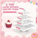 Nuanchu 5 Tier Large White Cupcake Stand for Wedding Christmas, Square