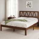 Novilla 12inch Twin Bed Frame Wooden Twin Size Bed Frame, Solid Wood Twin Size Bed Frame with Headboard No Box Spring Needed, Easy Assembly, Walnut