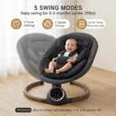 Baby Swing for Infants with 5 Point Harness, 5 Speeds Infant Swing with Soft Cushion, 10 Songs and Bluetooth Music for Newborn, Remote Control & Touch Panel Use, Black