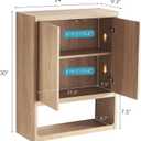 VANIRROR Bathroom Wall Cabinet W/Push-Latch Doors, Over the Toilet Storage, 24 x 9.3 x 30 inches