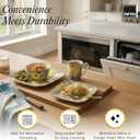 222 Fifth Adelaide Yellow 16-Piece Floral Porcelain Dinnerware Set | Microwave and Dishwasher Safe Dining Set for 4 | Stackable & Chip-Resistant Plates Bowls and Cups | Gift for Housewarming & Wedding