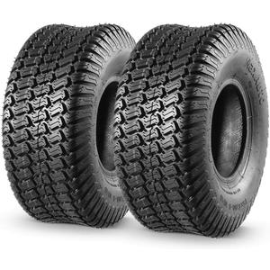 MaxAuto15x6.00-6 Lawn Mower Tire,15x6-6 Front Turf Tires, 15-6.00-6 Tubeless Tires for Lawn & Garden Riding Mower Tractor Golf Cart, 4Ply, 570lbs Capacity, Set of 2