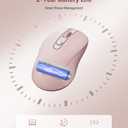 wegear USB Wireless Mouse for Laptop PC Mac, 2.4GHz Cordless Mouse with 6 Buttons, 5-Level Adjustable 4000 DPI, Ergonomic Portable Optical Computer Mice, 24-Month Battery Life-Pink