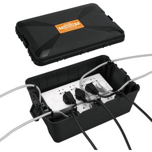 Blumway Large Outdoor Electrical Box (12.5x8.5x5 inch), IP54 Waterproof Outdoor Outlet Extension Cord Cover Weatherproof, Protect Outlet, Plug,Power Strip,Timer, Socket,Holiday Light (Black)