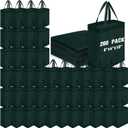 Windyun 200 Pcs Reusable Tote Bag Bulk 8 x 4 x 10 Inch Non Woven Shopping Bag with Handle Christmas Reusable Grocery Gift Tote (Dark Green)