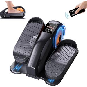 Under Desk Elliptical Machine, Ellipse Leg Exerciser While Sitting for Seniors Adults, Quiet & Portable Fully Assembled Foot Pedal Exerciser at Home with Remote Control, Exclusive Office Silent Mode