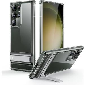 ESR for Samsung Galaxy S23 Ultra Phone Case, 3 Stand Modes Kickstand for S23 Ultra Cover, Military-Grade Drop Protection, Slim Fit, Boost Series Case, Clear